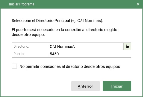 LNominas: Crear Directorio Principal